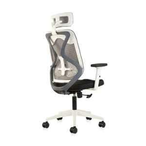 CELLBELL Capree Mesh High Back Grey & White Ergonomic Chair, CBHKFOC1239