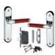 Atom 6 Lever Rose Wood Finish Mortise Lock Set with 3 Keys, MZ1