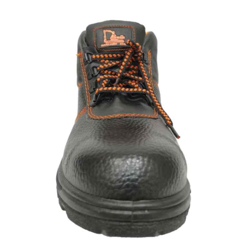 Workman Rock Synthetic Iron Toe Black & Orange High Ankle Safety Shoes, DL21, Size: 45