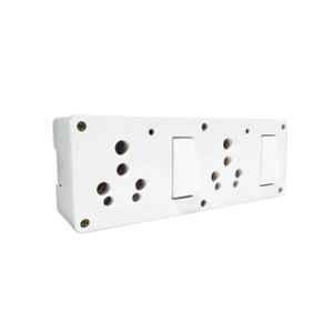 Gold Coast 6/16A Polycarbonate White Double Switch Socket Combined Box, 2135-WH