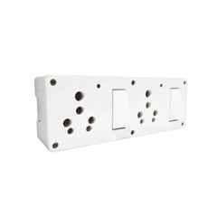 Gold Coast 6/16A Polycarbonate White Double Switch Socket Combined Box, 2135-WH