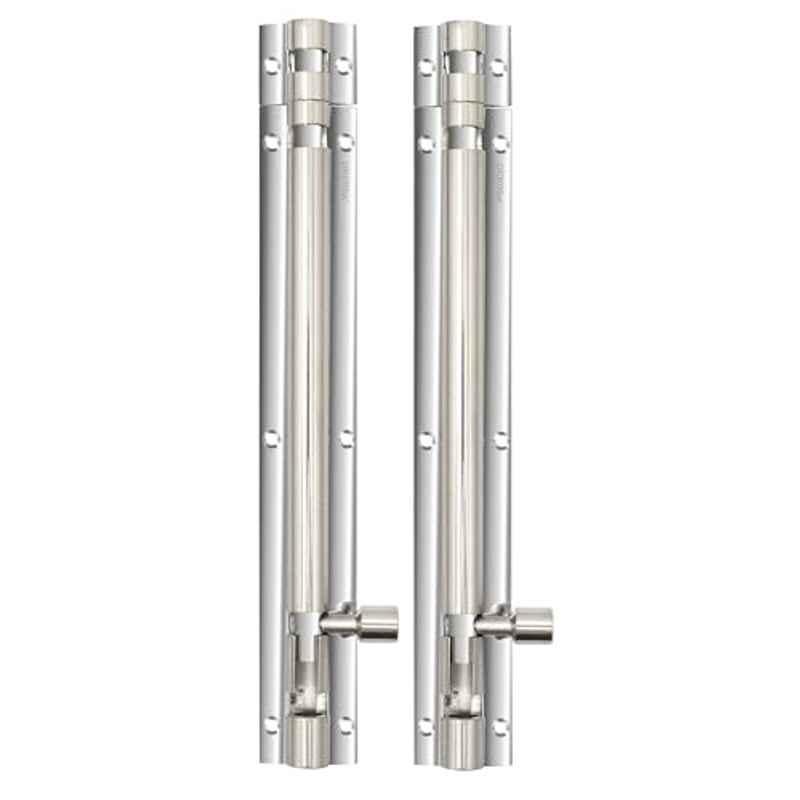 Plantex Stainless Steel 8 inch Tower Bolt/Tower Bolt for Home, Offices Doors & Windows/Tower Bolt for Main Door/Door Latch/Chitakini/Door Latch for Windows - Pack of 2 (Silver & Chrome)