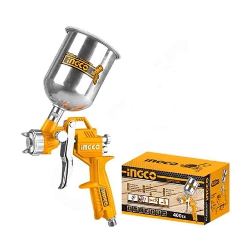 Ingco 400ml Air Spray Gun Spray Gun with 180ml/min flow & 1.5mm Nozzles Stainless Steel for Base Coat Spray Gun for Auto Paint
