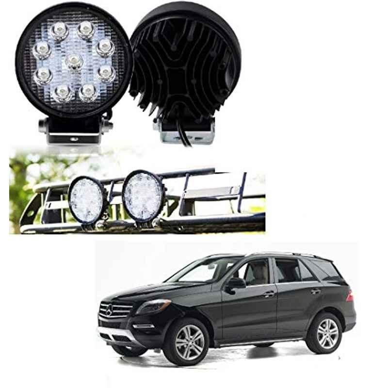 Kozdiko 2 Pcs 27W 4 inch 9 LED Waterproof Round White Fog Light Set with Mounting Brackets for Mercedes Benz M-Class, kozd_19980