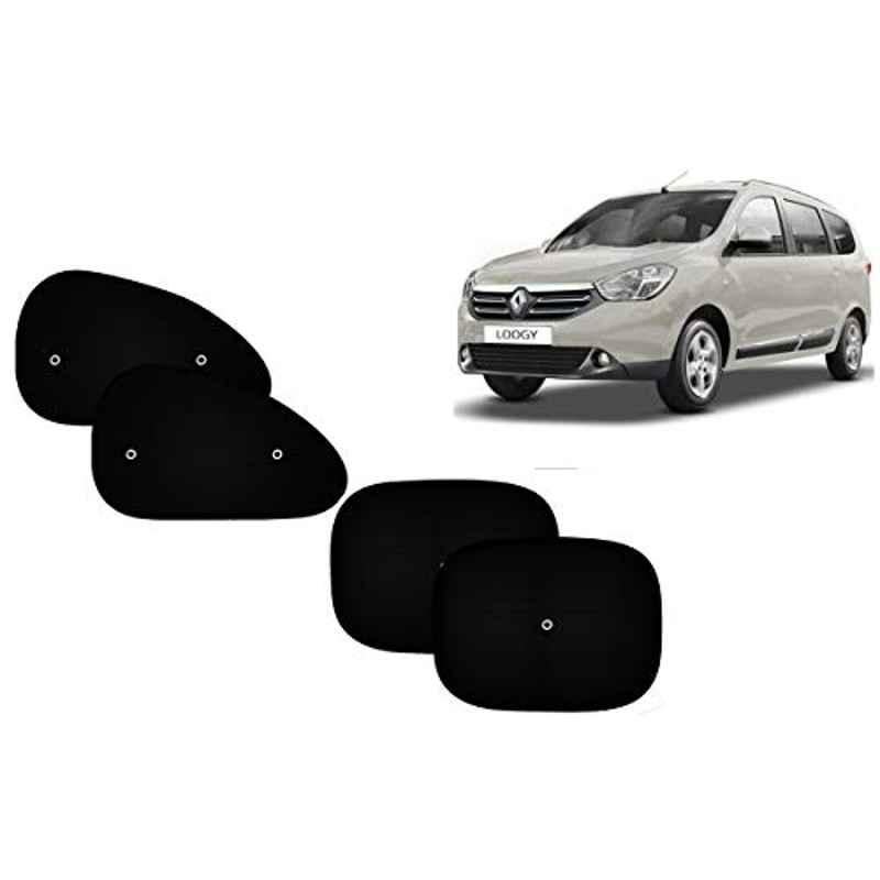 Auto Pearl 4 Pcs PVC & Mesh Black Window Side Sun Shade Set for Renault Lodgy