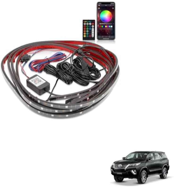 Kozdiko 12V Car Underbody Multicolor LED Strip Light Set with Wireless Remote for Toyota Fortuner 2016-2020