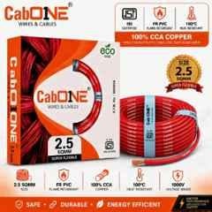 CabONE Lite 2.5 Sqmm Red Single Core FR PVC Insulated CCA Copper Electrical Wire, Length: 45 m