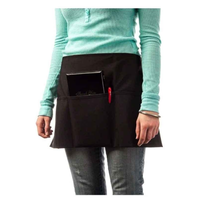 Superb Uniforms Polycotton Black Kitchen Apron for Women, SUW/B/CA09, Size: S