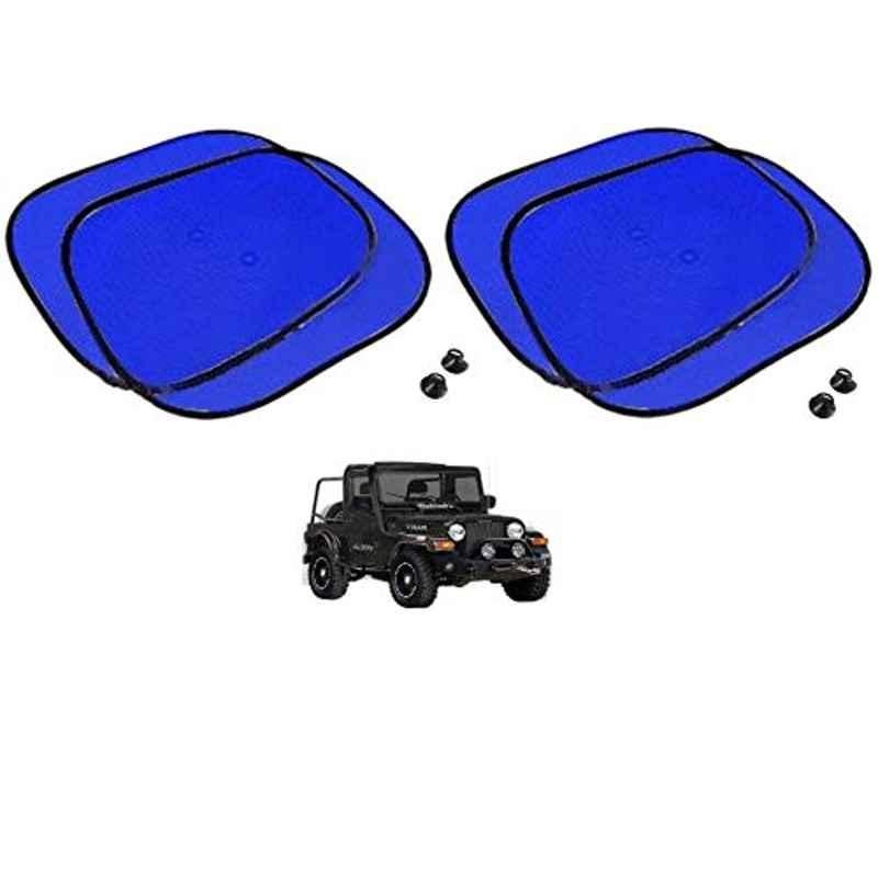 Kozdiko 4 Pcs Blue Chipkoo Car Window Sunshade Curtain Set for Mahindra Thar, koz_82972