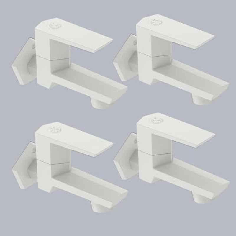 RN G20 15mm PTMT White Gold Foam Flow Long Body Bib Cock with Flange, RNG2001A32 (Pack of 4)