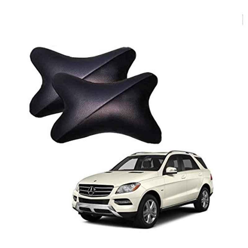 Kozdiko 2 Pcs Memory Foam Grey & Black Car Neck Rest Cushion Pillow Set for Mercedes Benz GLC-Class