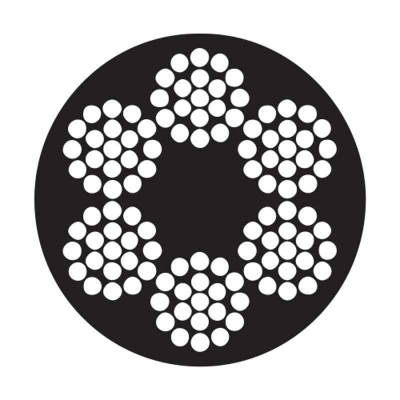 Lifmex 4-6mm 6x7 FC PVC Coated Wire Rope, Breaking Load: 9.41 kN at 1570 N/mm2