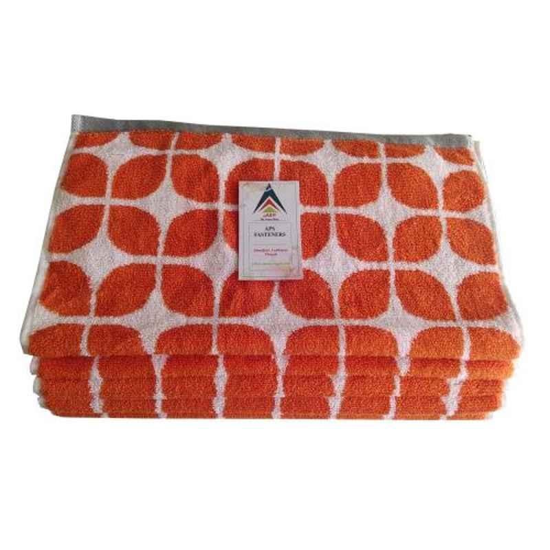 A3P The Smart Choice 70x40cm Cotton 550 GSM Orange Hand Towel (Pack of 5)