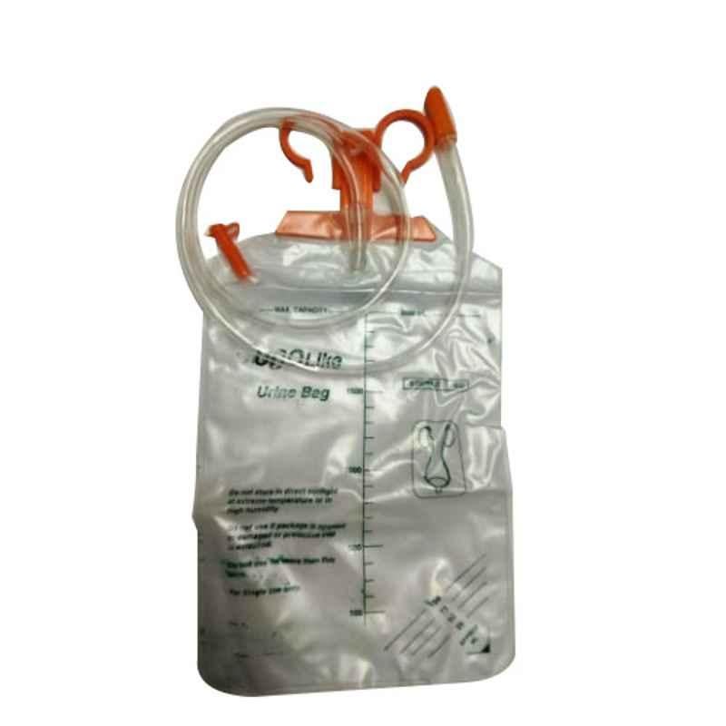 B Positive Urosafe 2000ml Plastic Urine Bag with Hanger