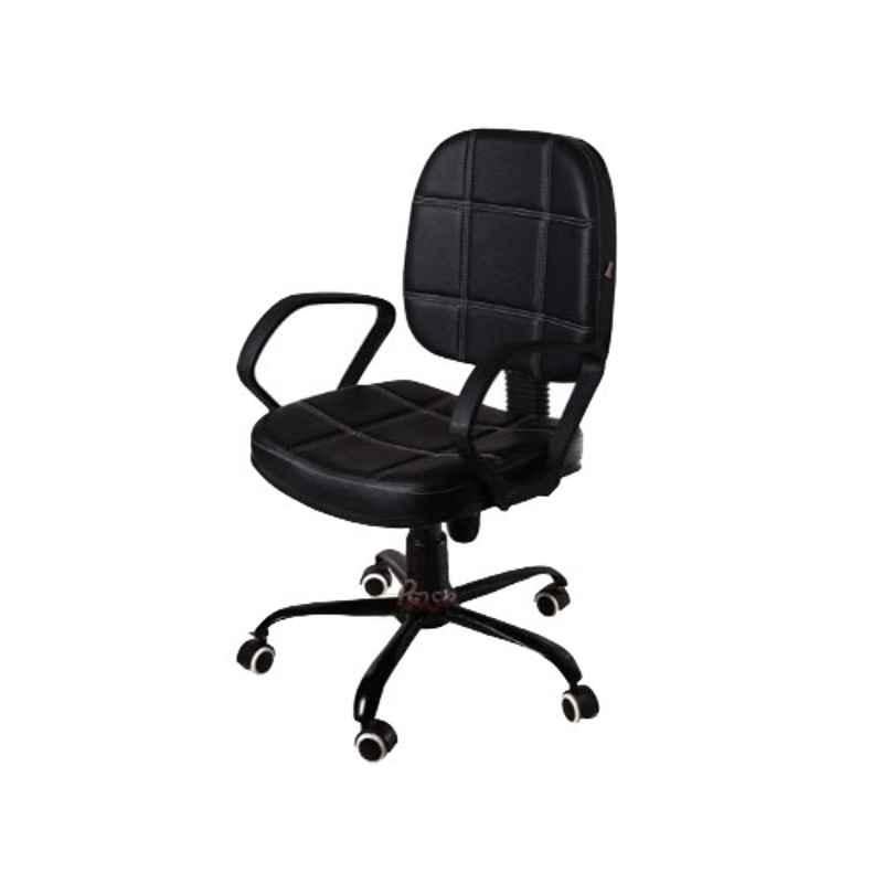 Rose Leather Black Low Back Office Chair, 102