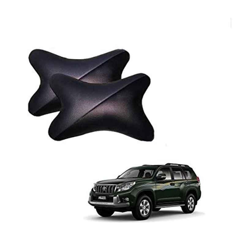 Kozdiko 2 Pcs Memory Foam Grey & Black Car Neck Rest Cushion Pillow Set for Toyota Land Cruiser Prado
