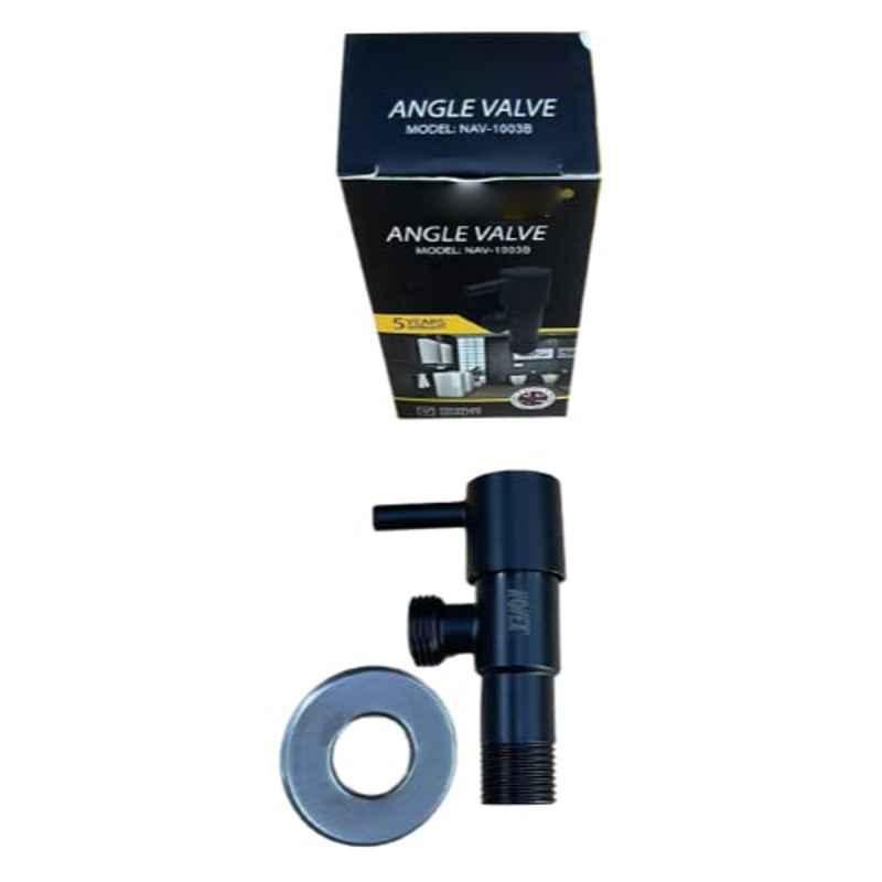 Reliable Electrical 1/2x1/2 inch Black Angle Stop Valve