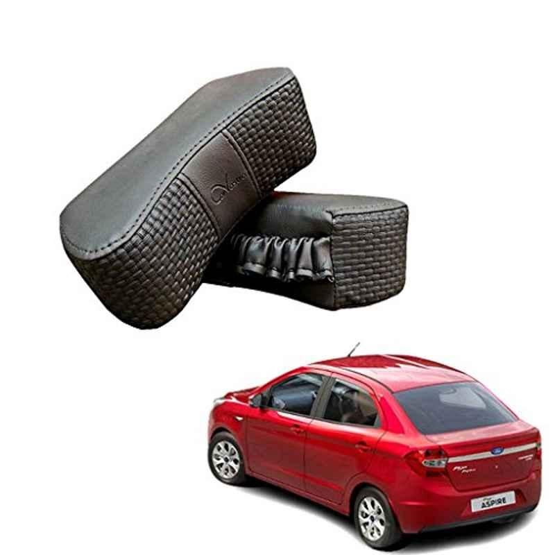 Kozdiko 2 Pcs Memory Foam Grey Luxurious Neck Rest Cushion Pillow Set for Ford Figo Aspire