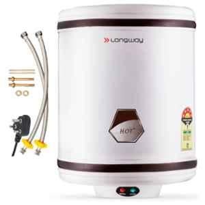Longway 25L Ivory Water Storage Geyser with Free Installation Kit, Hotplus