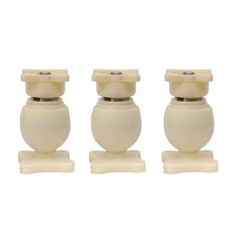 Nixnine Plastic Ivory Magnetic Door Stopper, NO-6_IVR_3PS_A (Pack of 3)