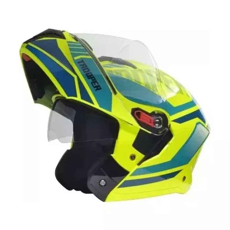 Studds Trooper D1 Decor Plastic Yellow Full Face Flip-Up Helmet, Size: 600 mm