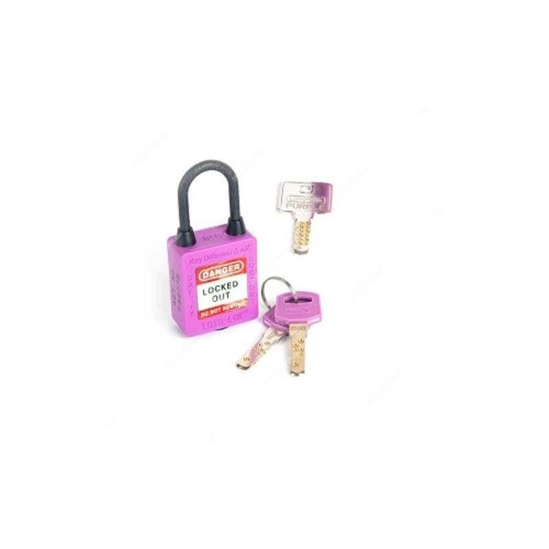 Loto-Lok 40x5mm Nylon Purple Three Point Traceability Lockout Padlock, 3PTPPKDMKN40