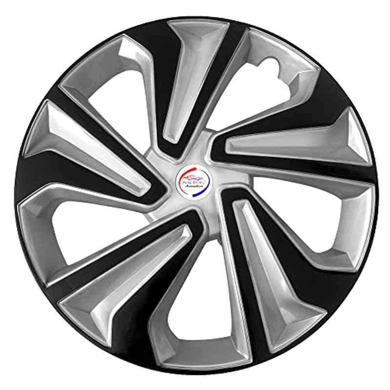 Auto Pearl 4 Pcs 14 inch Polypropylene Silver & Black Press Type Car Wheel Cover Set with Retention Ring for Tata Tiago XT & XZ 2020, WC14in_Tiago_SilBlk_Tiago2020XT/XZModel