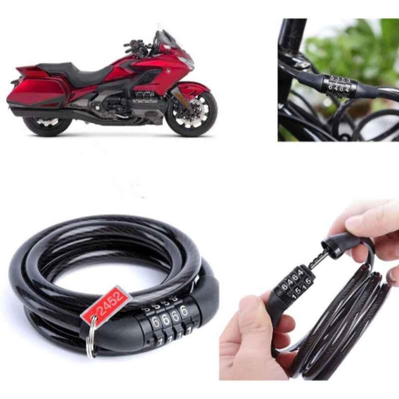 Auto Pearl PVC & Plastic Black Combination Cable Lock for Gold Wing, 764