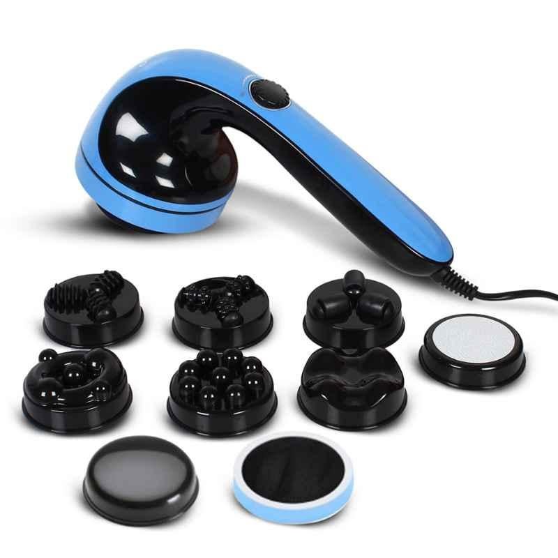 AGARO Regal Blue Electric Handheld Full Body Massager with 8 Heads & Variable Speed Settings for Pain Relief & Relaxation, 33323