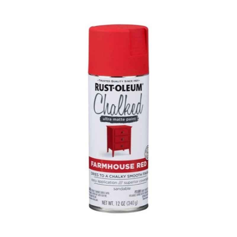 Rust-Oleum 340g Farmhouse Red Chalked Matte Spray Paint, 2047357