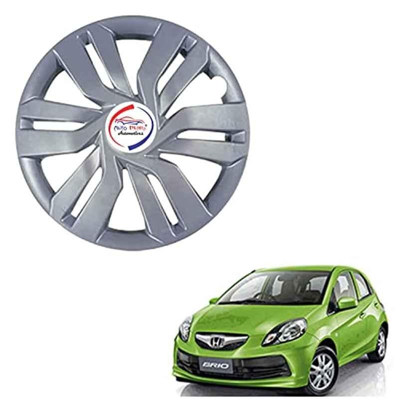 Auto Pearl 4 Pcs 14 inch ABS Press Type Hubcap Wheel Cover Set with Retention Ring for Honda Brio SLVR09