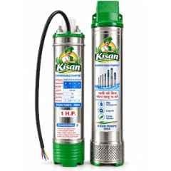 Kisan V4 0.5HP 10 Stage Single Phase Water Filled Submersible Pump with Starter 3 Core 30m Cable & 50ft Safety Wire