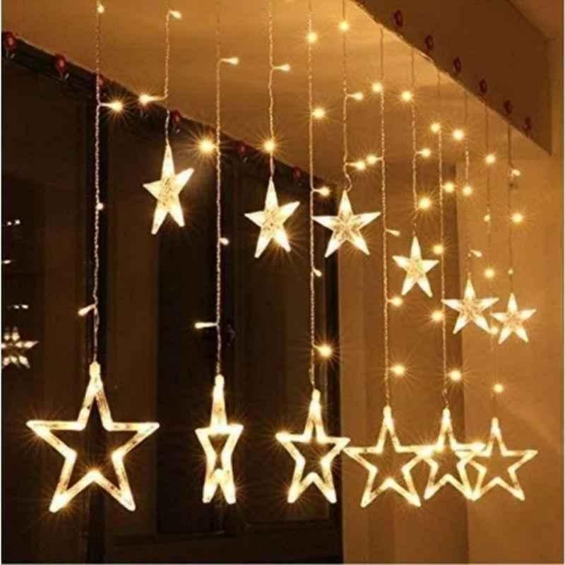 SP Lights 6.6x3.3ft Off White 6+6 Star LED Curtain String Light