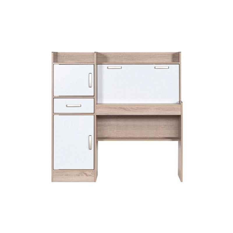 Homebox 114.0x40.0x121.0cm Wood Beige Cooper 1 Drawer Study Desk, SGYST002SWHT
