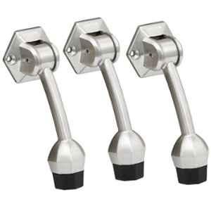 Plantex 5 inch Zinc Matt Door Stopper with Rubber Grip for Home, SH-101 (Pack of 3)