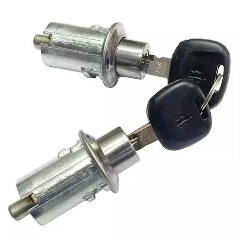 Car International CI-7489 2 in 1 Dickey Lock in Silver Metal with Keys for Van (Set of 2)