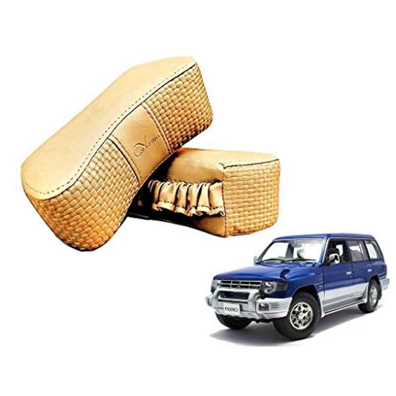 Kozdiko 2 Pcs Memory Foam Beige Luxurious Neck Rest Set for Mitsubishi Pajero, koz_21260