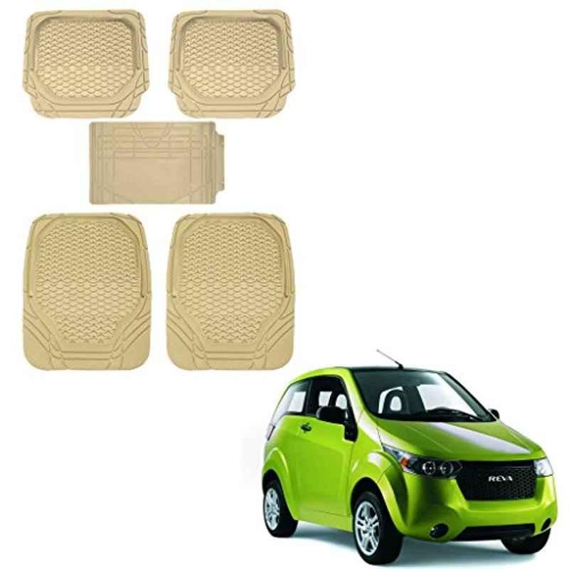 Kozdiko 5 Pcs 8855TW Beige Car Foot Mat Set for Mahindra Reva, koz_29125