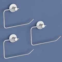 Plantex Stainless Steel Towel Ring for Bathroom/Wash Basin/Napkin-Towel Hanger/Bathroom Accessories Chrome-Half Square (Pack of 3)