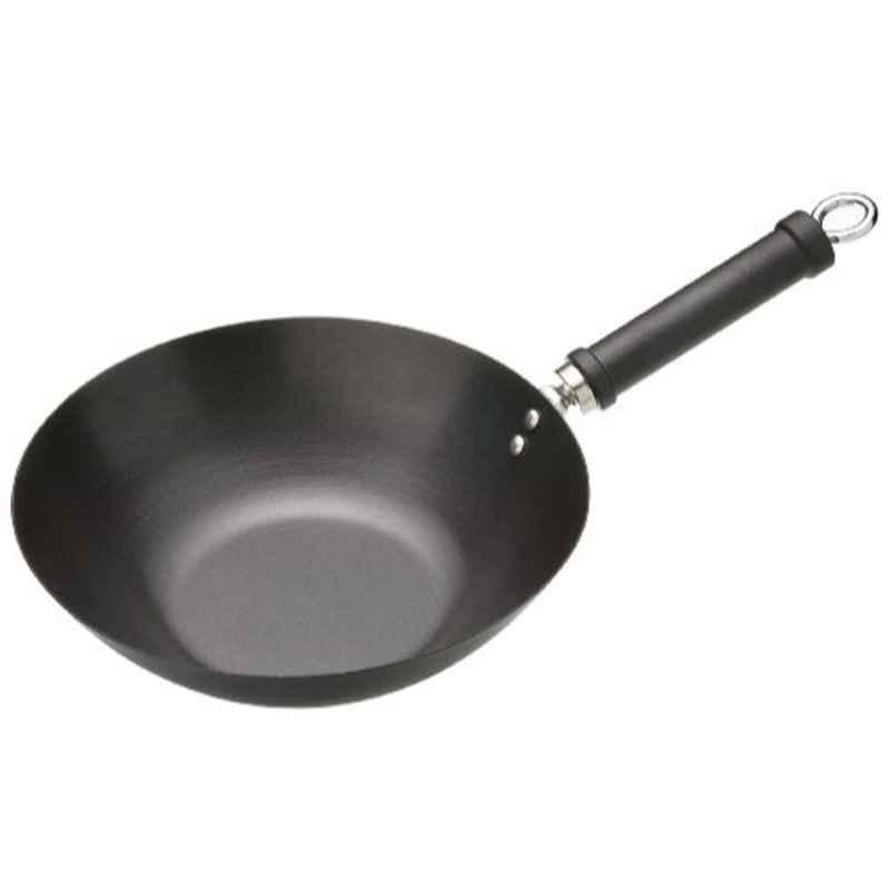 Kitchencraft World of Flavours KCOR2 26.5cm Carbon Steel Black Non-Stick Wok
