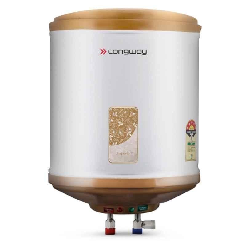 Longway Superb 10L 2000W 5 Star Rated Instant Water Heater, Electric Water Geyser for Home with Multiple Safety System, Anti Rust Coating, Ivory
