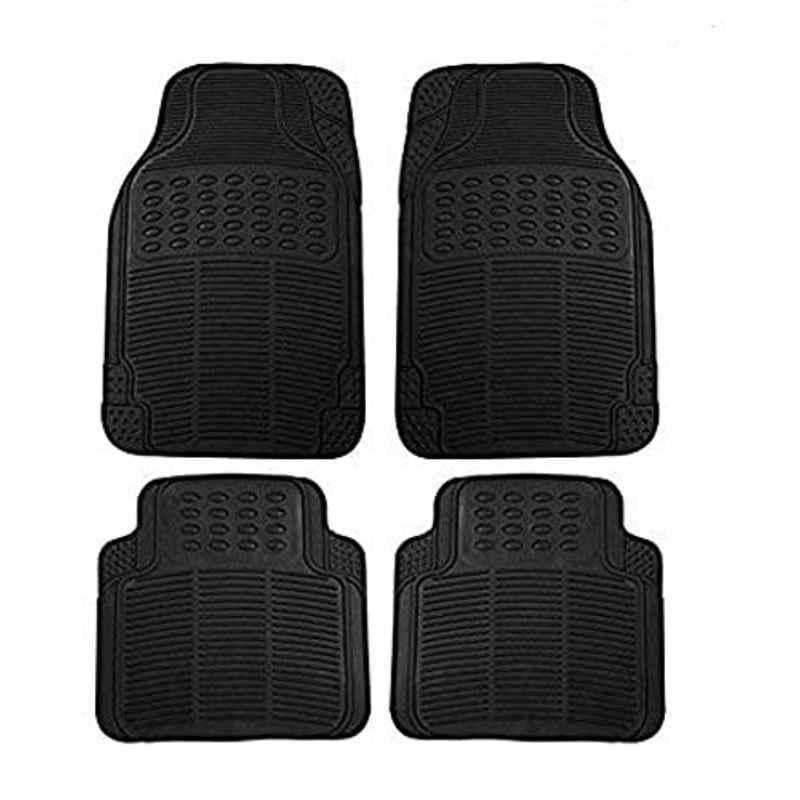 Carizo 4 Pcs Rubber Black Car Floor Mat Set for Mahindra XUV 700