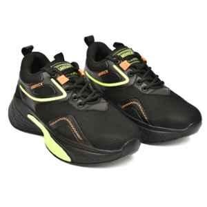Ambrick 60GR Mesh Black & Green Steel Toe Industrial Safety Shoes with Air Mix Sole for Men, Size: 8
