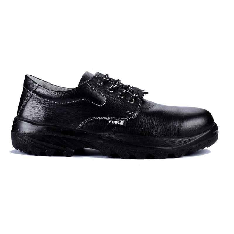 Fuel Spear L/C Black Leather Steel Toe Safety Shoes, 639-8306, Size: 10