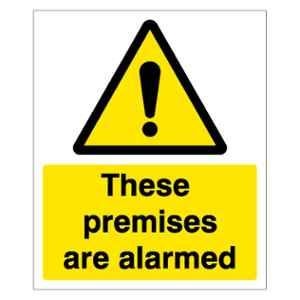SUNSIGNS 400x500mm Vinyl & ACP Sheet These Premises are Alarmed Signage, SN0041VNLM3HPIFBR