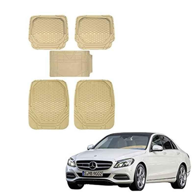 Kozdiko 5 Pcs 8855TW Beige Car Foot Mat Set for Mercedes Benz C-Class, koz_39983