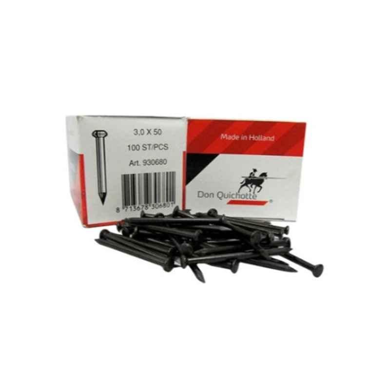 Don Quichotte 100Pcs 50x3mm Steel Black Nail Set, 10063