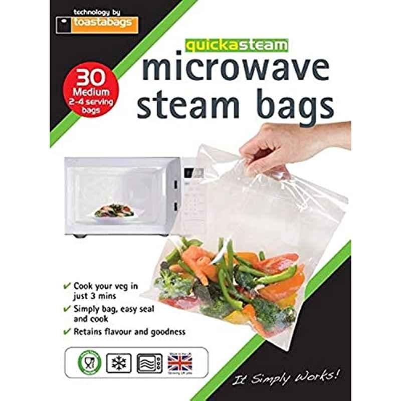 Toastabags 30 Pcs Medium Transparent Microwave Steam Bag Set