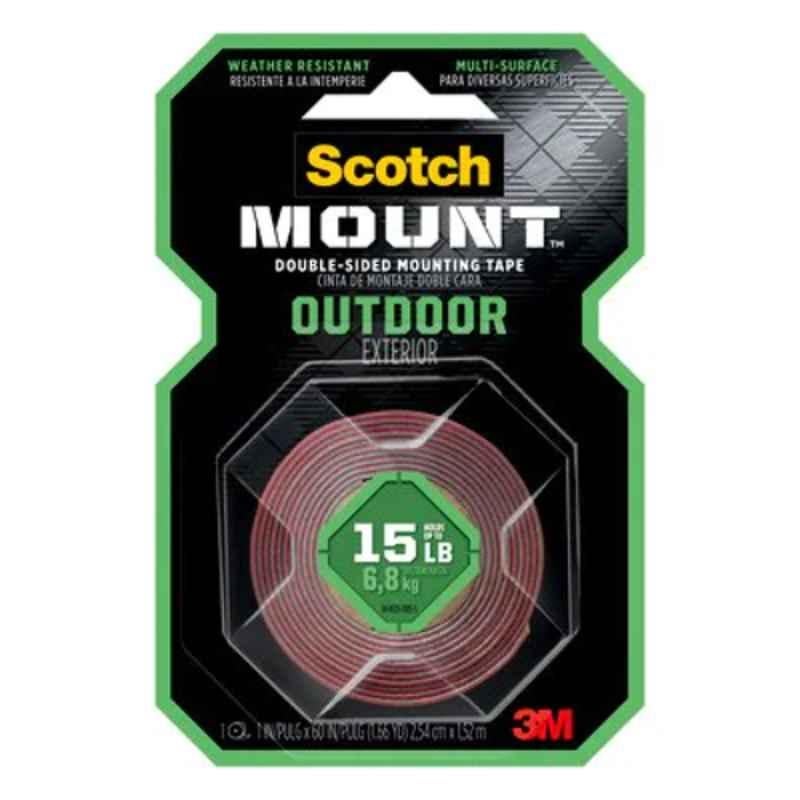 3M Scotch Mount 1 inch Outdoor Double Sided Mounting Tape, 411H, Length: 60 inch
