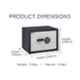 Ozone Aries 188x345x225mm Metal Black Safe